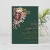 エメラルドグリーンウォーターフローラ結婚式招待状 (スタンド正面)