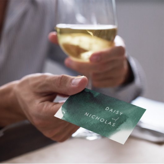 エメラルドグリーンウォータープロフェッショナルデザイン 名刺