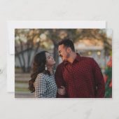 エメラルドグリーンウォーター色ドラマチック日付を保存 招待状 (裏面)