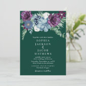 エメラルドグリーンウォーター色フローラエレガントな結婚式 招待状 (スタンド正面)