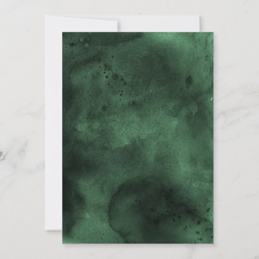 エメラルドグリーンウォーター色ベビーシャワー 招待状 (裏面)