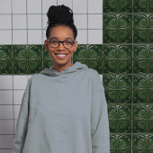 エメラルドグリーンウォールデコールアールヌーボーセラム タイル