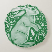 エメラルドグリーンウサギバニーヘアコッタゲコア  ラウンドクッション (裏面)