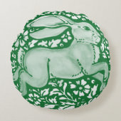 エメラルドグリーンウサギバニーヘアコッタゲコア ラウンドクッション (正面)