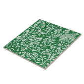 エメラルドグリーンウッドランドバードカワイト複雑フローラ  タイル (側面)