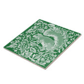 エメラルドグリーンウッドランドリス複雑なフローラ タイル (側面)