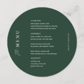 エメラルドグリーンエレガントなウェディングテーブルサークルメニュー メニュー (正面)