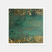 エメラルドグリーンエレガントな結婚式 スタンダードカクテルナプキン (正面)