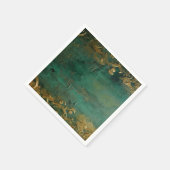 エメラルドグリーンエレガントな結婚式 スタンダードカクテルナプキン (角)