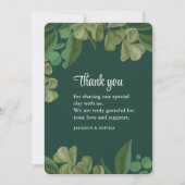 エメラルドグリーンエレガントの素朴な緑の離れが豊かに サンキューカード (正面)