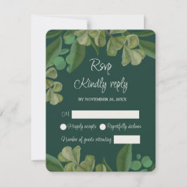 エメラルドグリーンエレガントの素朴な緑の離れが豊かに 出欠カード