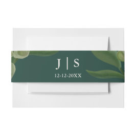 エメラルドグリーンエレガントの素朴な緑の離れが豊かに 招待状ベリーバンド