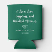 エメラルドグリーンエレガントウェディング応援トゥラブカン 缶クーラー (裏面)