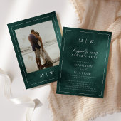エメラルドグリーンエレガントエロペ結婚メント 招待状