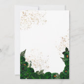 エメラルドグリーンエレガントバラミクリンキンセアニェラ 招待状 (裏面)