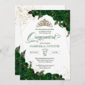 エメラルドグリーンエレガントバラミクリンキンセアニェラ 招待状 (正面/裏面)
