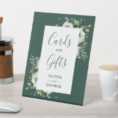 エメラルドグリーンエレガントフローラカードとギフト 台座サイン (インサイチュ)