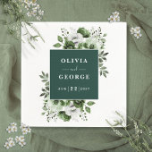 エメラルドグリーンエレガントフローラ結婚ズナプキン スタンダードカクテルナプキン