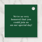 エメラルドグリーンエレガントミニマ結婚リストありがとう フェイバータグ (裏面)