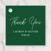 エメラルドグリーンエレガントミニマ結婚リストありがとう フェイバータグ (正面)