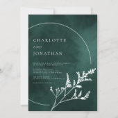 エメラルドグリーンエレガントリー結婚ズ 招待状 (正面)