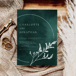 エメラルドグリーンエレガントリー結婚ズ 招待状