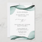 エメラルドグリーンオールインワン結婚式招待状 招待状 (正面)