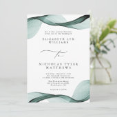 エメラルドグリーンオールインワン結婚式招待状 招待状 (スタンド正面)