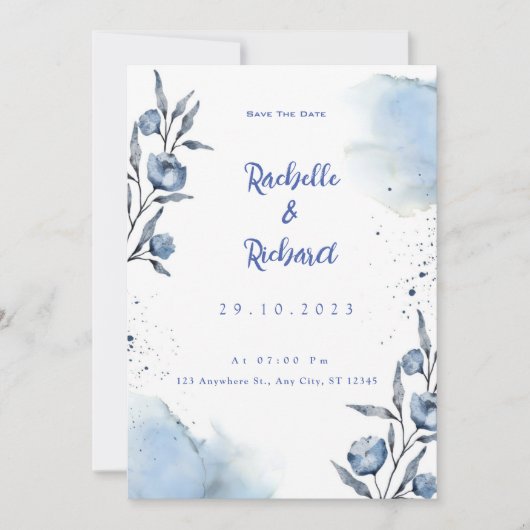 エメラルドグリーンオールインワン 招待状 (正面)