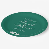 エメラルドグリーンカスタムウェディング ペーパープレート (アングル)