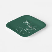 エメラルドグリーンカスタムタイポグラフィフォレ結婚スト ペーパープレート (傾斜あり)