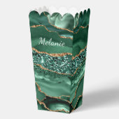 エメラルドグリーンカスタム金ゴールドあなたの名前ポップコーンボックス フェイバーボックス (裏面)