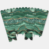 エメラルドグリーンカスタム金ゴールドあなたの名前ポップコーンボックス フェイバーボックス (見開き)