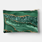 エメラルドグリーンカスタム金ゴールドお名前 アクセサリーポーチ (裏面)