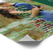 エメラルドグリーンカップル結婚の写真の歓迎 ポスター (角)