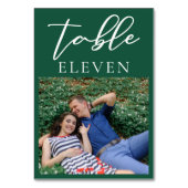 エメラルドグリーンカップル結婚の写真 テーブルナンバー (裏面)