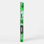 エメラルドグリーンカラフル抽象芸術マーブルリキッド文字 iPhoneケース (右側面)