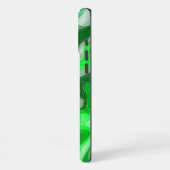 エメラルドグリーンカラフル抽象芸術マーブルリキッド文字 iPhoneケース (左側面)