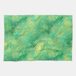 エメラルドグリーンガラス質感 キッチンタオル