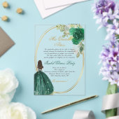 エメラルドグリーンキンセアニェラシルエット アクリル招待状 (インサイチュ (ウェディング))
