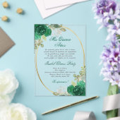 エメラルドグリーンキンセアニェラシルエット アクリル招待状 (インサイチュ (ウェディング))