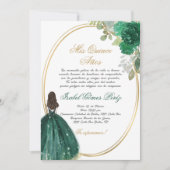 エメラルドグリーンキンセアニェラシルエット 招待状 (正面)