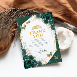 エメラルドグリーンキンセアニェラバタフライサンキューカード 招待状