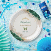 エメラルドグリーンキンセアニェラプリンセスクリン15 ペーパープレート (パーティー)