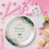 エメラルドグリーンキンセアニェラプリンセスクリン15 ペーパープレート (パーティー)