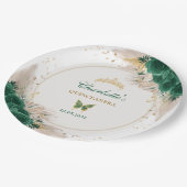 エメラルドグリーンキンセアニェラプリンセスクリン15 ペーパープレート (アングル)