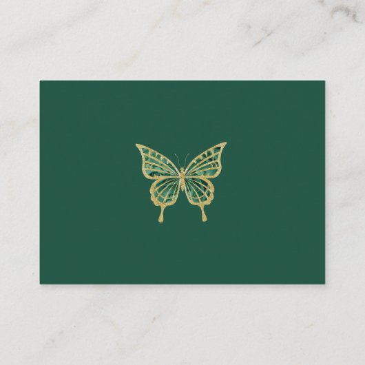 エメラルドグリーンキンセアニェラミクインズ15アノスRSVP エンクロージャーカード (裏面)