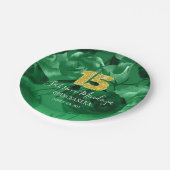 エメラルドグリーンキンセアニェラ金ゴールド#15紙プレート ペーパープレート (アングル)