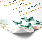 エメラルドグリーンキンセアニラオープンバーピンクフローラ ポスター (角)