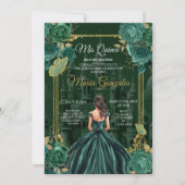 エメラルドグリーンキンセアニラプリンセスバタフライ 招待状 (正面)